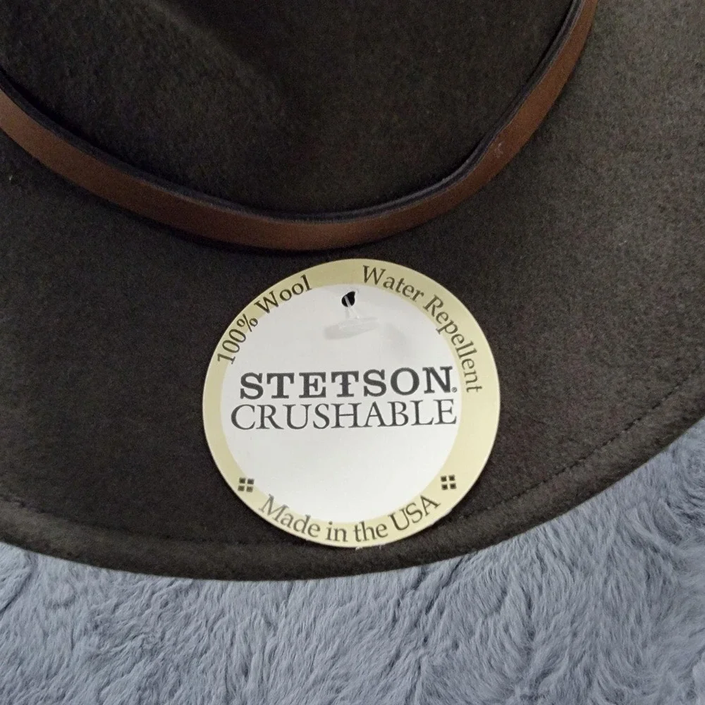 Stetson Hat Mens Medium Route 66 Cowboy Sage Green Wool Crushable Water Repel
